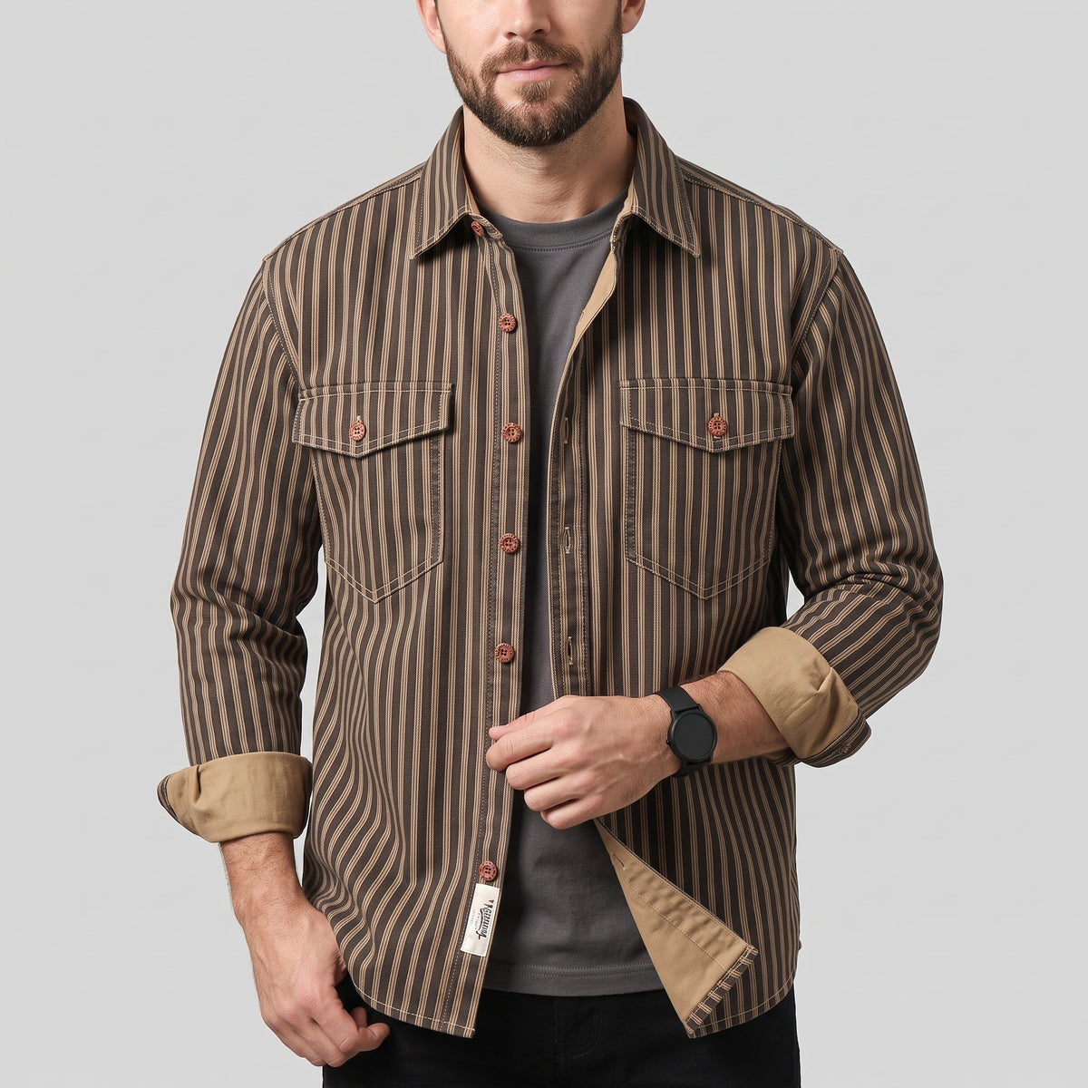 Camisa Detroit | Patrón de Rayas A19